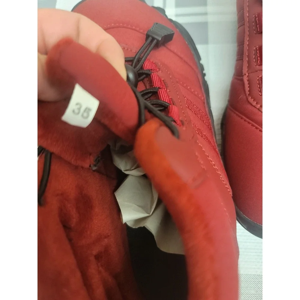 Hike Footwear Winter Snow Boots Waterproof Ankle Booties Red‎